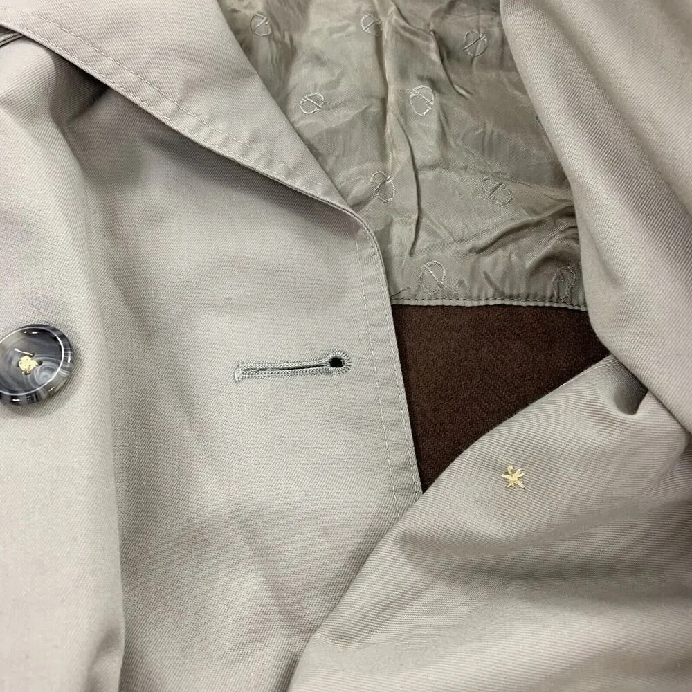 Vintage Christian Dior Monsieur Removable Wool Lining Trench Coat 38R Mens Beige - Picture 8 of 13